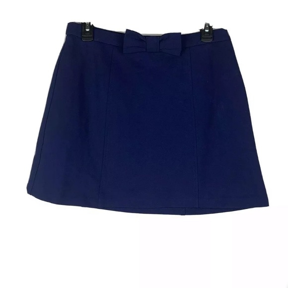 🔥MAISON JULES🔥BOWTIE A-LINE MINI SKIRT NAVY MEDIUM NWT - Picture 3 of 4